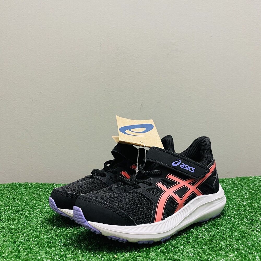 ASICS Jolt 4 PS Girls Running Shoes Sneakers 1014A299 Black/Papaya K10 Kids